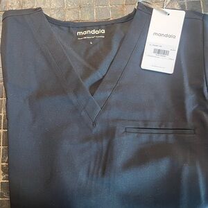 Mandala Women's Black Scrub Top